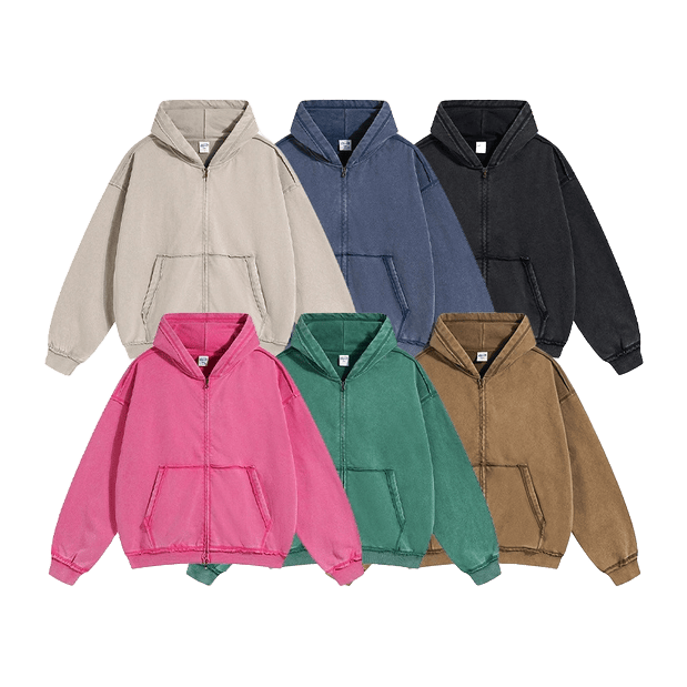 DISTRESSED ZIP-UP