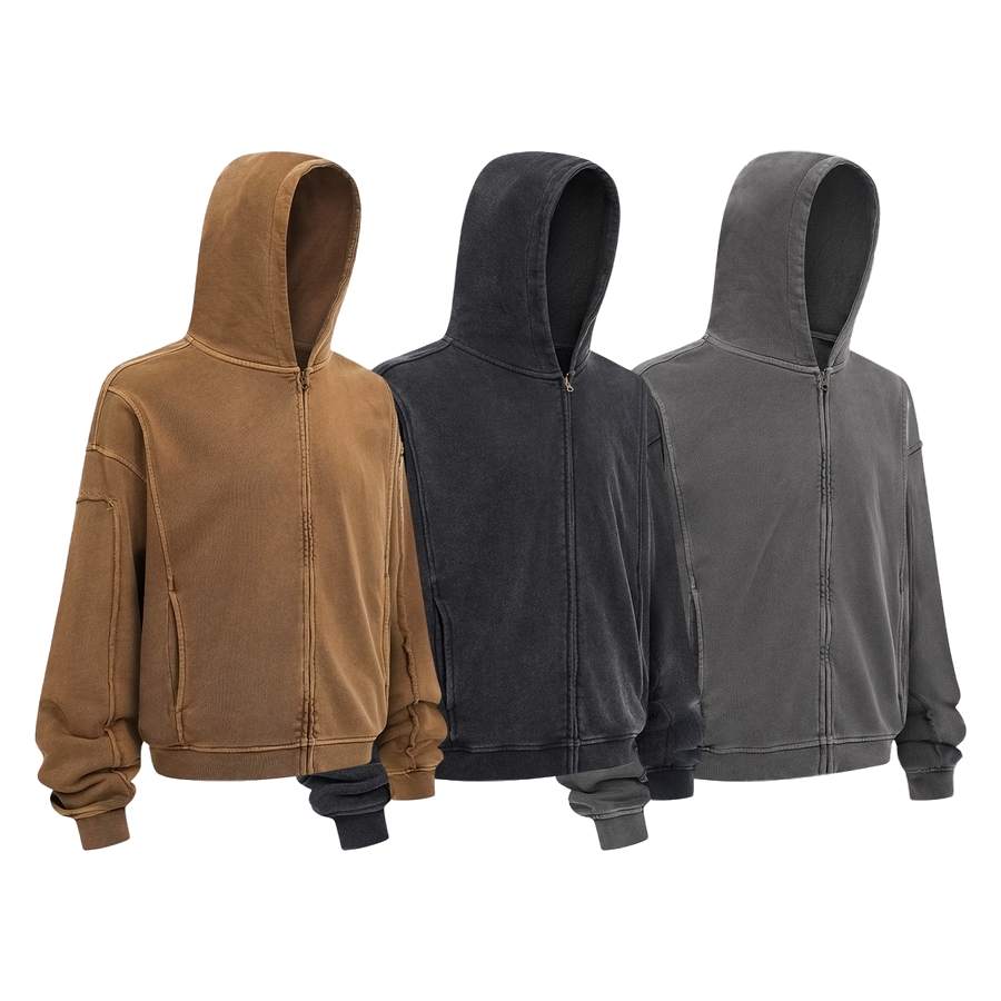 OVERWORKED ZIP-UP