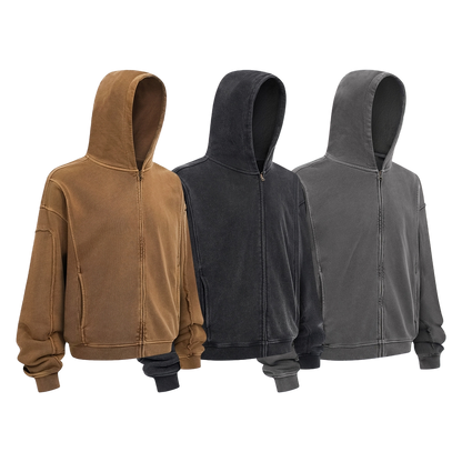 OVERWORKED ZIP-UP