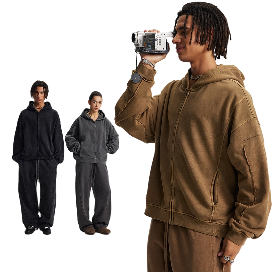 OVERWORKED ZIP-UP
