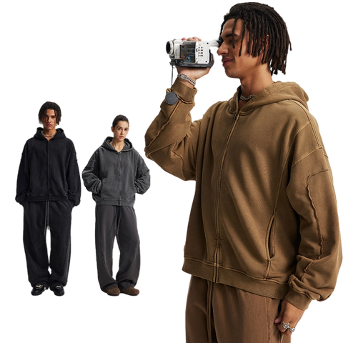 OVERWORKED ZIP-UP