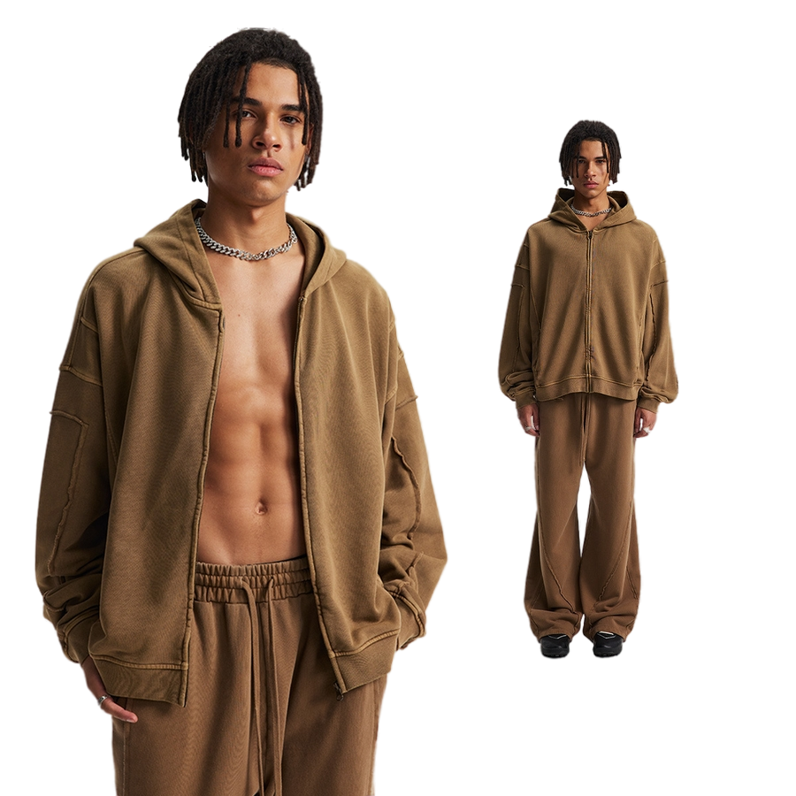 OVERWORKED ZIP-UP