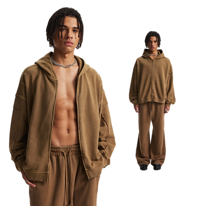 OVERWORKED ZIP-UP