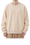 FLEECE-LINED CREWNECK Beige