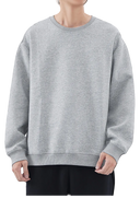 FLEECE-LINED CREWNECK Heather Grey