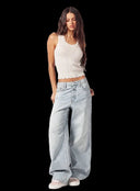 Light wash jeans front