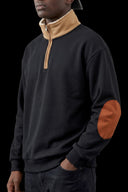 Sherpa Collar Half-Zip Black, front
