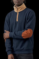 Sherpa Collar Half-Zip Navy, front